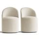 preview thumbnail 30 of 40, Linen Upholstered Dining Chair with Castors (Set of 2)