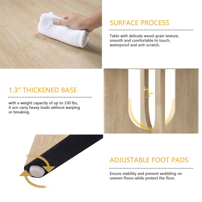 47.3 Inch Modern Round Dining Table for 4 - Farmhouse Style for Kitchen, Dining Room, Living Room