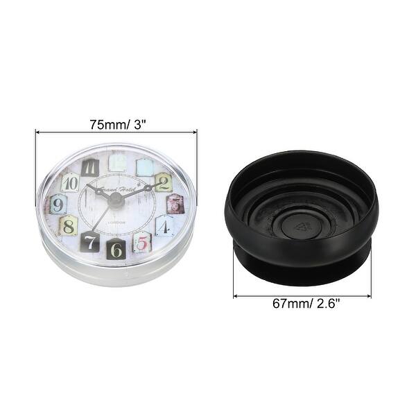 Waterproof Shower Clock, 2 Pack Silent Cute Wall Clocks Suction Black
