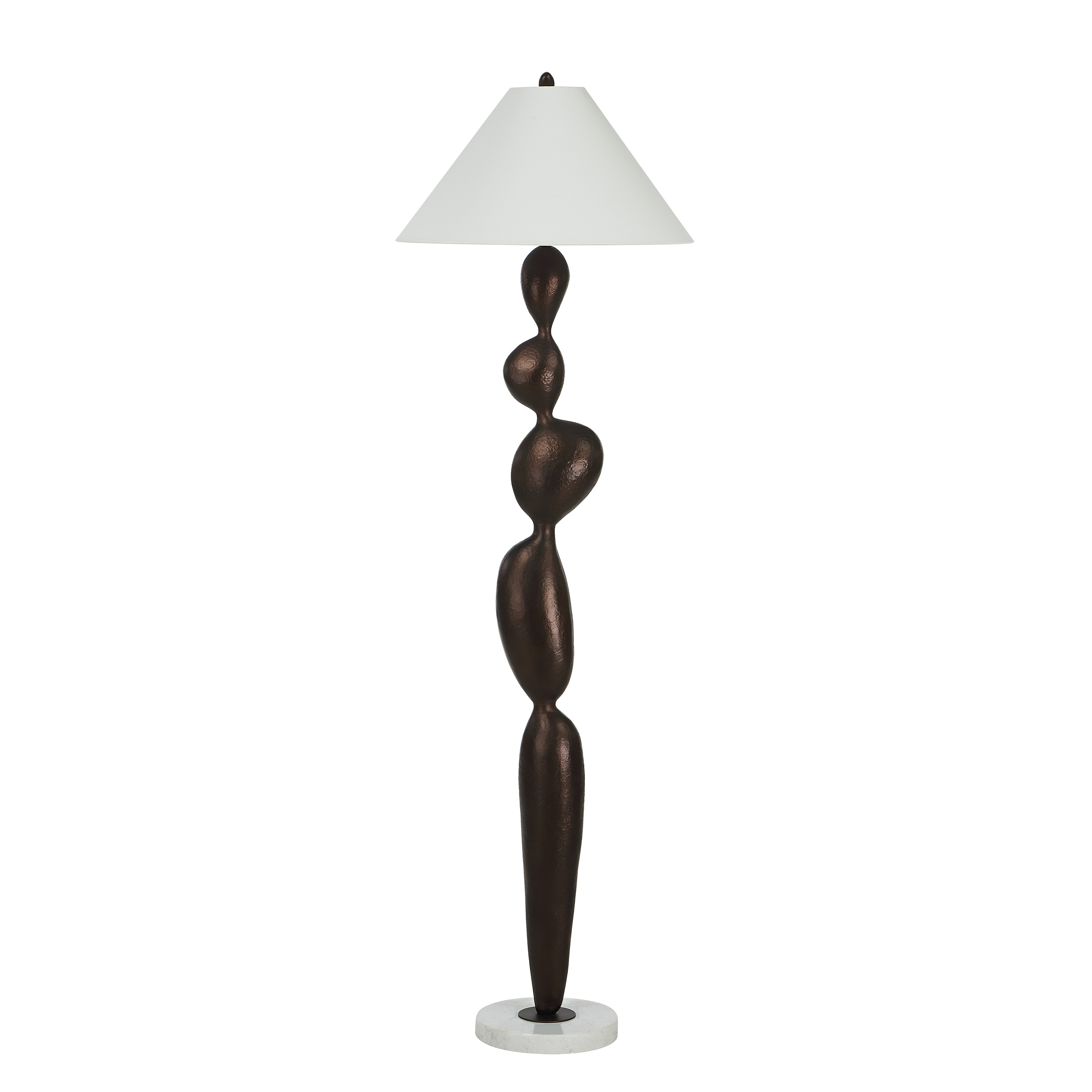Everren Elle 64.25" Tall Matte Dark Bronze Floor Lamp with Tapered Linen Shade