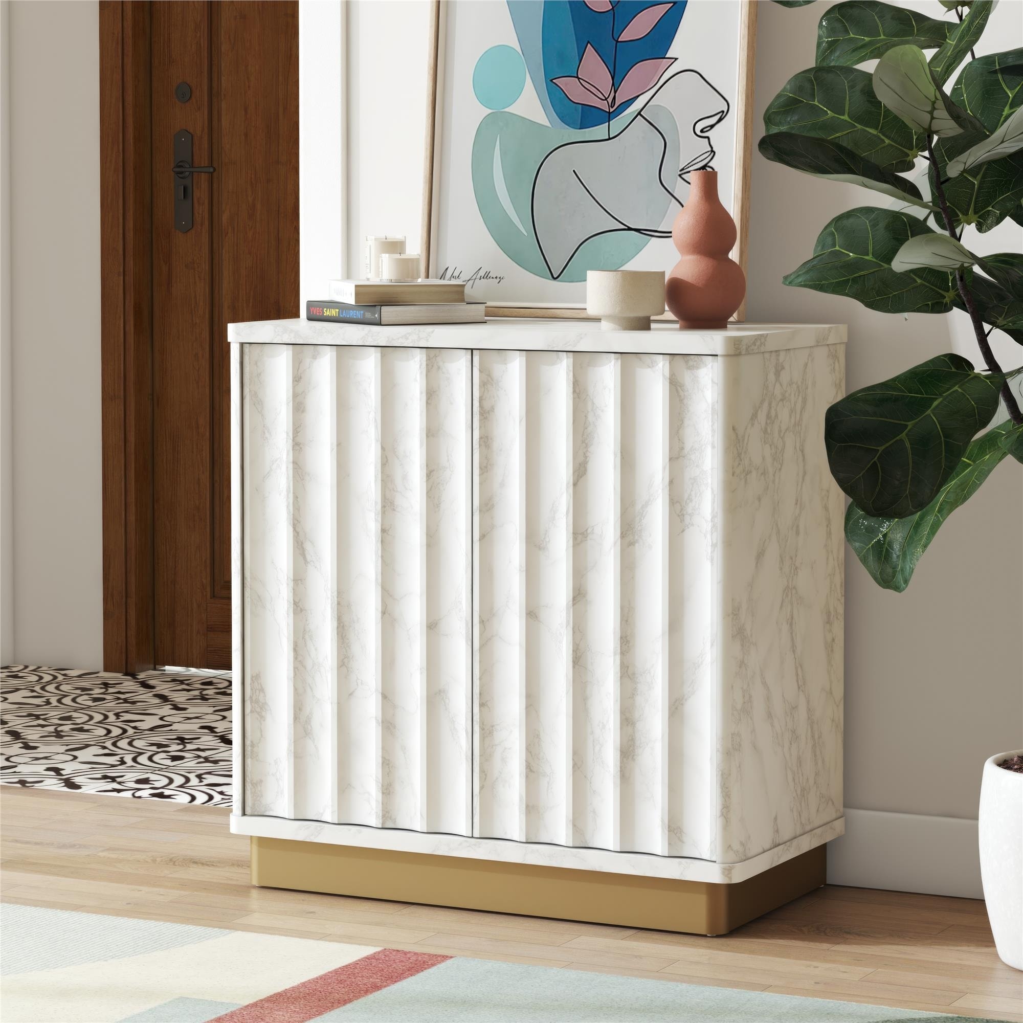 Accent cabinet with shop marble top