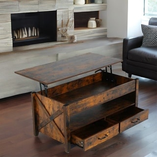 Lift Modern Coffee Coffee Table with 2 Storage Drawers - Bed Bath ...