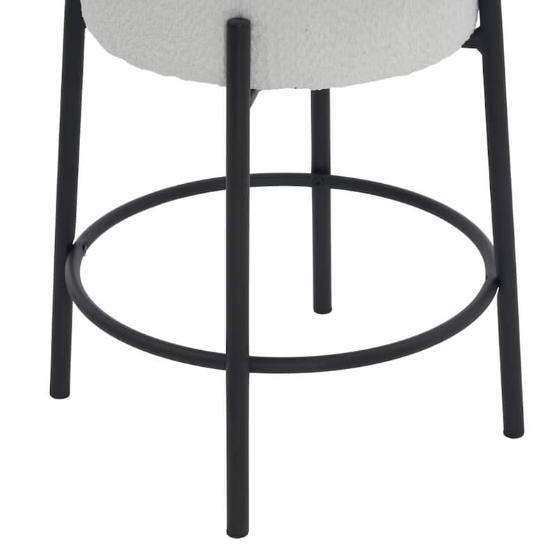 Set of 2 Contemporary Round Bar Stools - 24" Height, Ideal for Kitchens, Coffee Shops, and Bars
