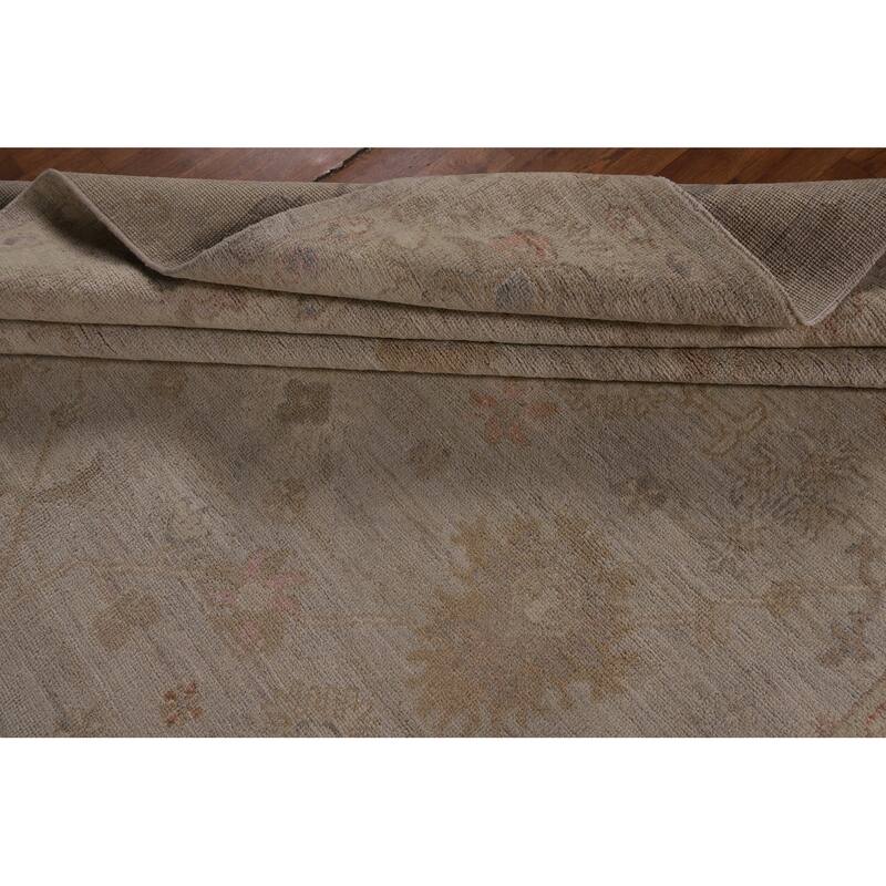 Vegetable Dye Oushak Turkish Area Rug Handmade Bedroom Wool Carpet - 8'0"x 9'10"