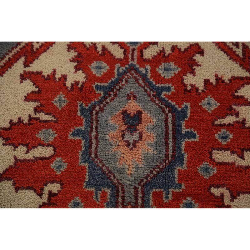 Medallion Heriz Serapi Indian Area Rug Hand-Knotted Wool Carpet - 8'11"x 11'9"