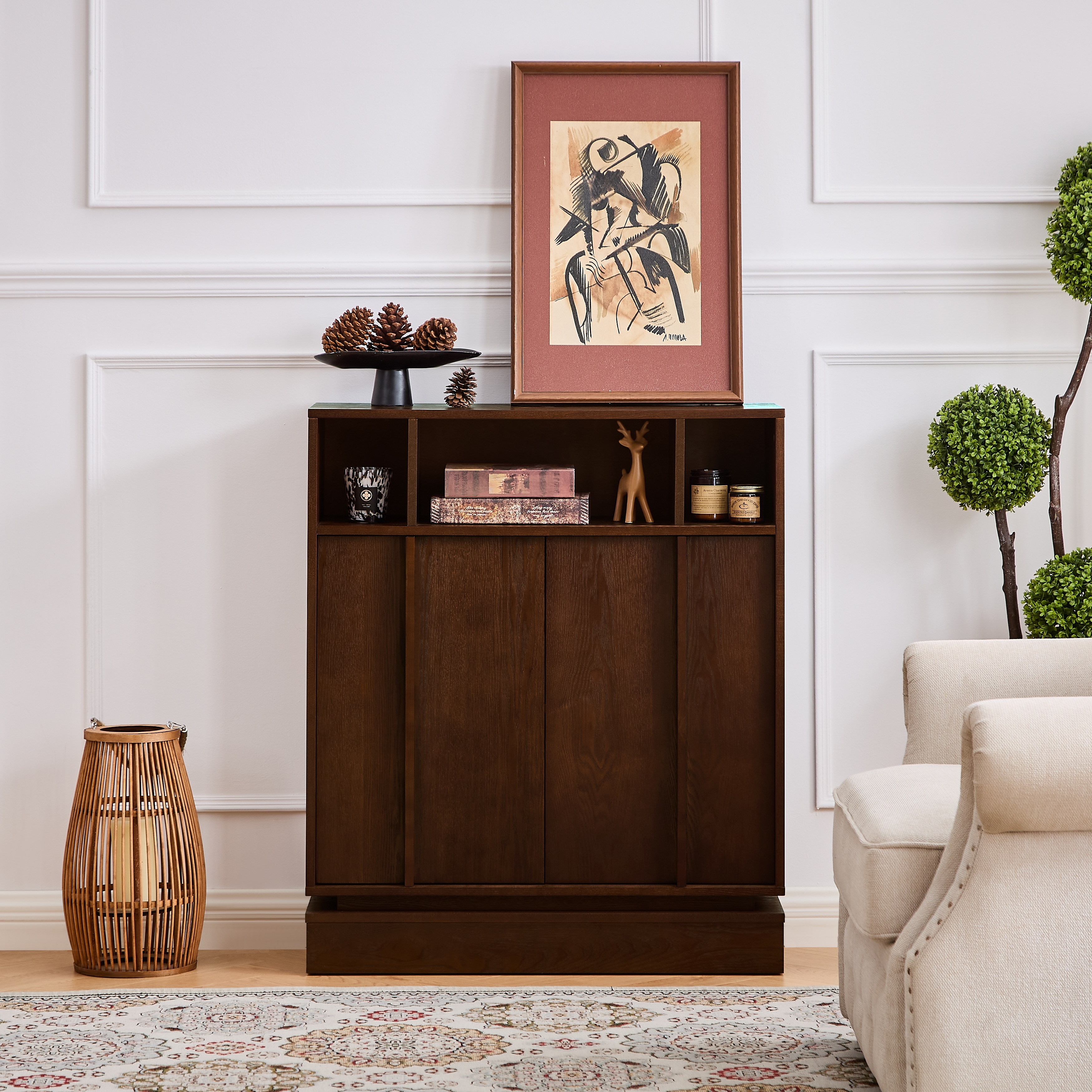 Sideboard Buffet Cabinet with Storage,2 Doors & Adjustable Shelf,