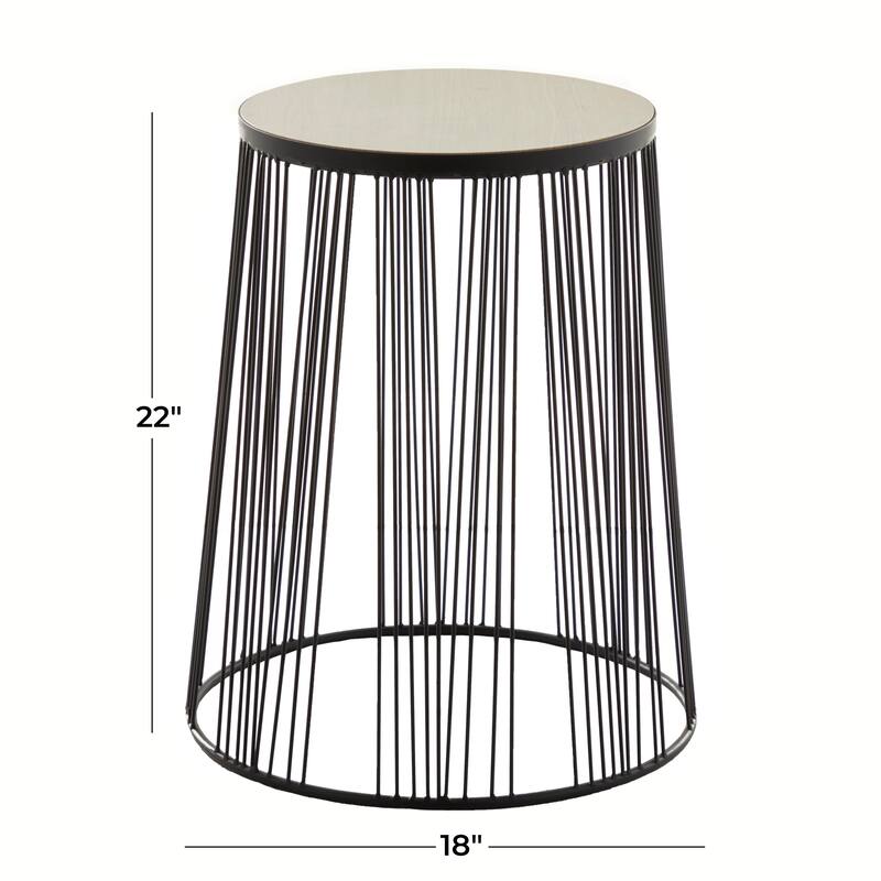 Black Iron Contemporary Accent Table - 18 x 18 x 22 Round