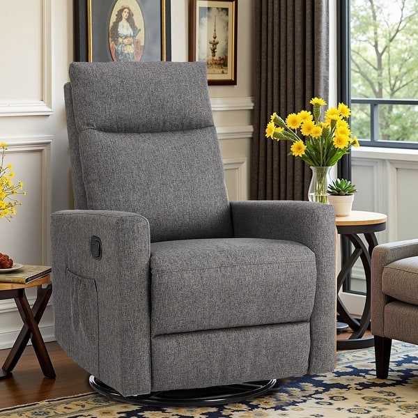 slide 2 of 26, Recliner Chair, Swivel Rocking, Glider Rocker Recliner, Nursery Chair With Footrest For Living Room