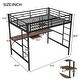 preview thumbnail 5 of 7, Full Size Metal Bed Frame Loft Bed with Desk and Shelf,Guard Rails & Double Ladder,Space-saving