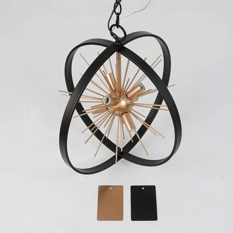 Modern 6-Light Globe Sputnik Chandelier Tinka Farmhouse Lantern Kitchen Pendant Lights for Foyer - D18"x H20.5"