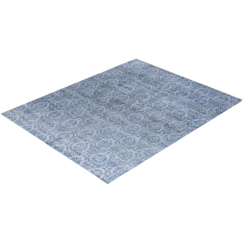Ikat One-of-a-Kind Hand-Knotted Area Rug - Gray, 8' 1" x 10' 1" - 8' 1" x 10' 1"