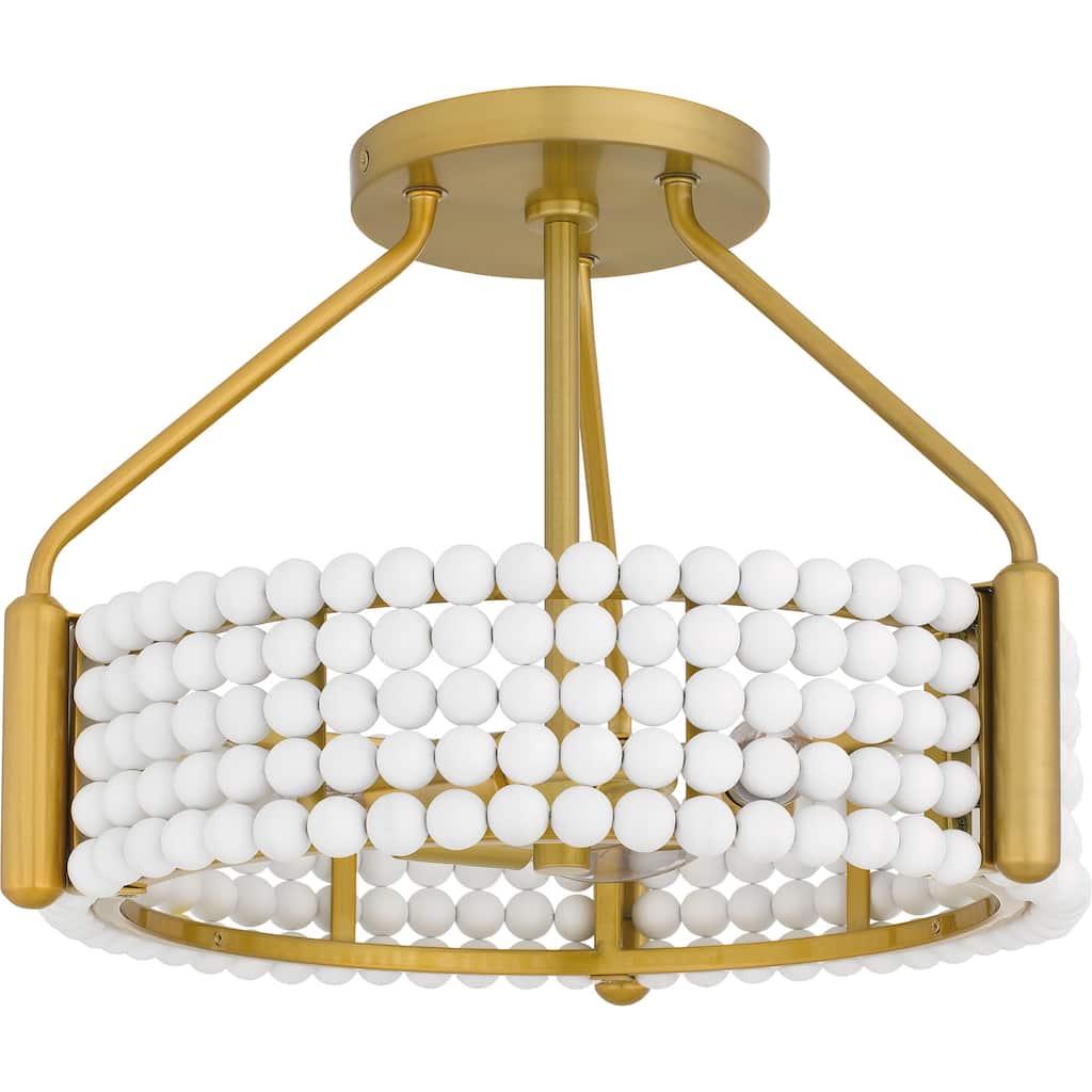 Molly 3-Light Brushed Gold Semi-Flush Mount