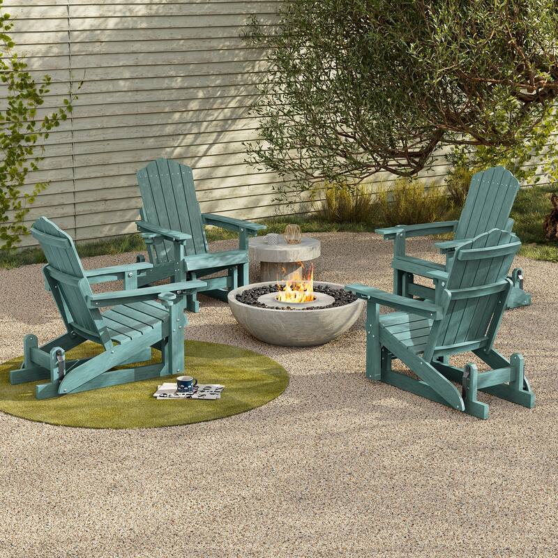 Glider Adirondack Patio Chair, 3-Position Adjust Smooth Motion Chair