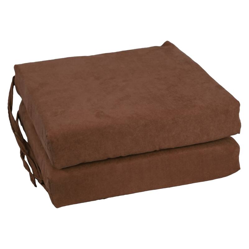 16-inch Square Indoor Microsuede Chair Cushions (Set of 2 or 4) - 16 x 16 - Set of 2 - Chocolate
