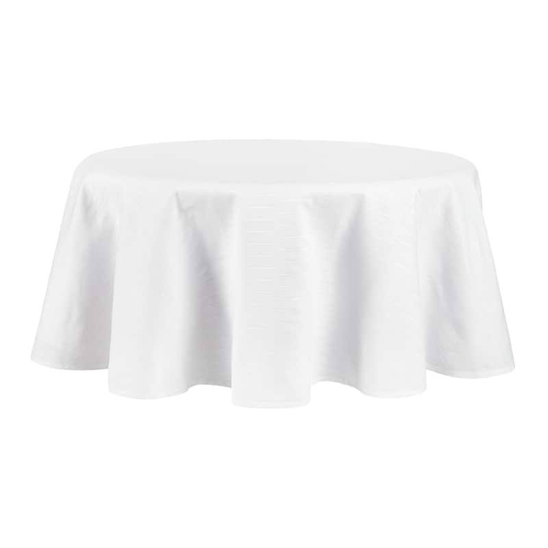 Martha Stewart Honeycomb Modern Farmhouse Tablecloth - 70" Round - White