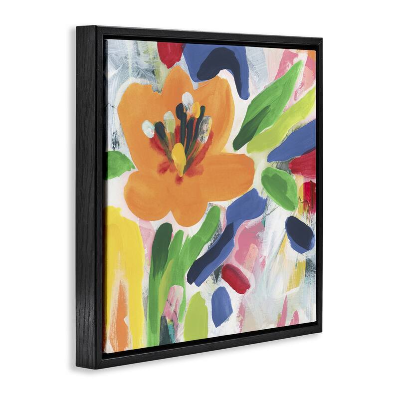 Stupell Blossoms in Rich Hues Framed Floater Canvas Wall Art Design By June Erica Vess