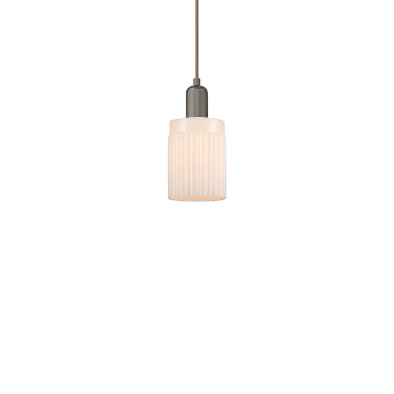 Innovations Lighting 716-1P-10-5 Hadley Pendant Hadley 5" Wide Mini - Oil Rubbed Bronze / Matte White