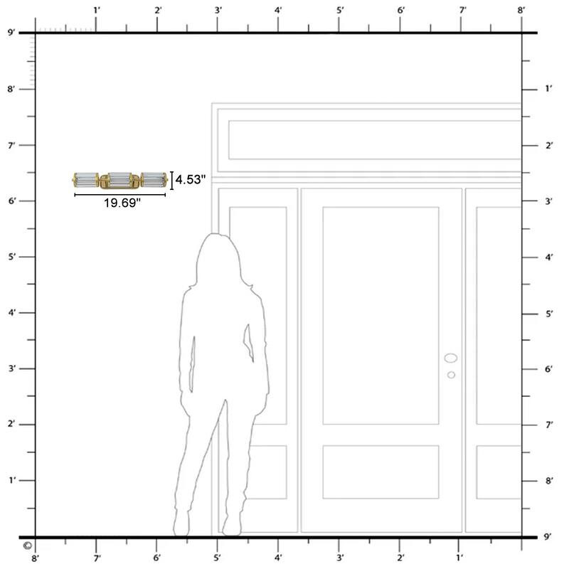 Modern Gold LED Vanity Wall Sconce Crystal Bathroom Light 3-Light