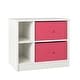 preview thumbnail 10 of 16, Ameriwood Home Mya Park Nightstand with 2 Fabric Bins Pink