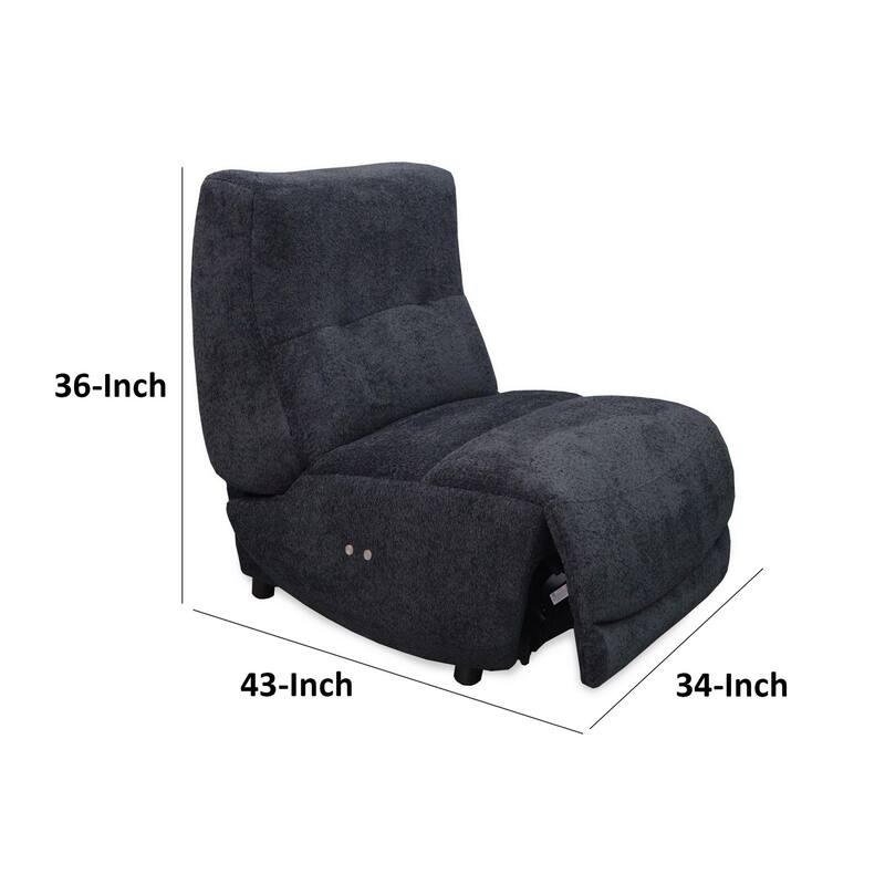 Ani 43 Inch Small Power Electric Recliner Chair, Modern Dark Gray, Black