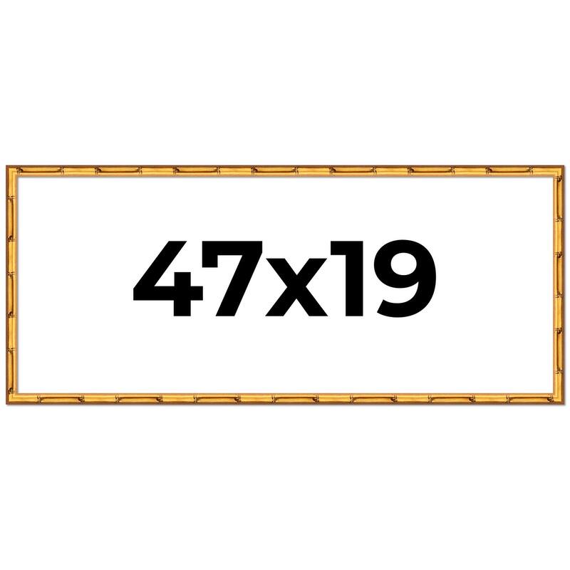 47x19 Frame Gold Bamboo Picture Frame Modern Photo Frame Includes UV Acrylic Shatter Guard Front Acid Free Foam Backing Board