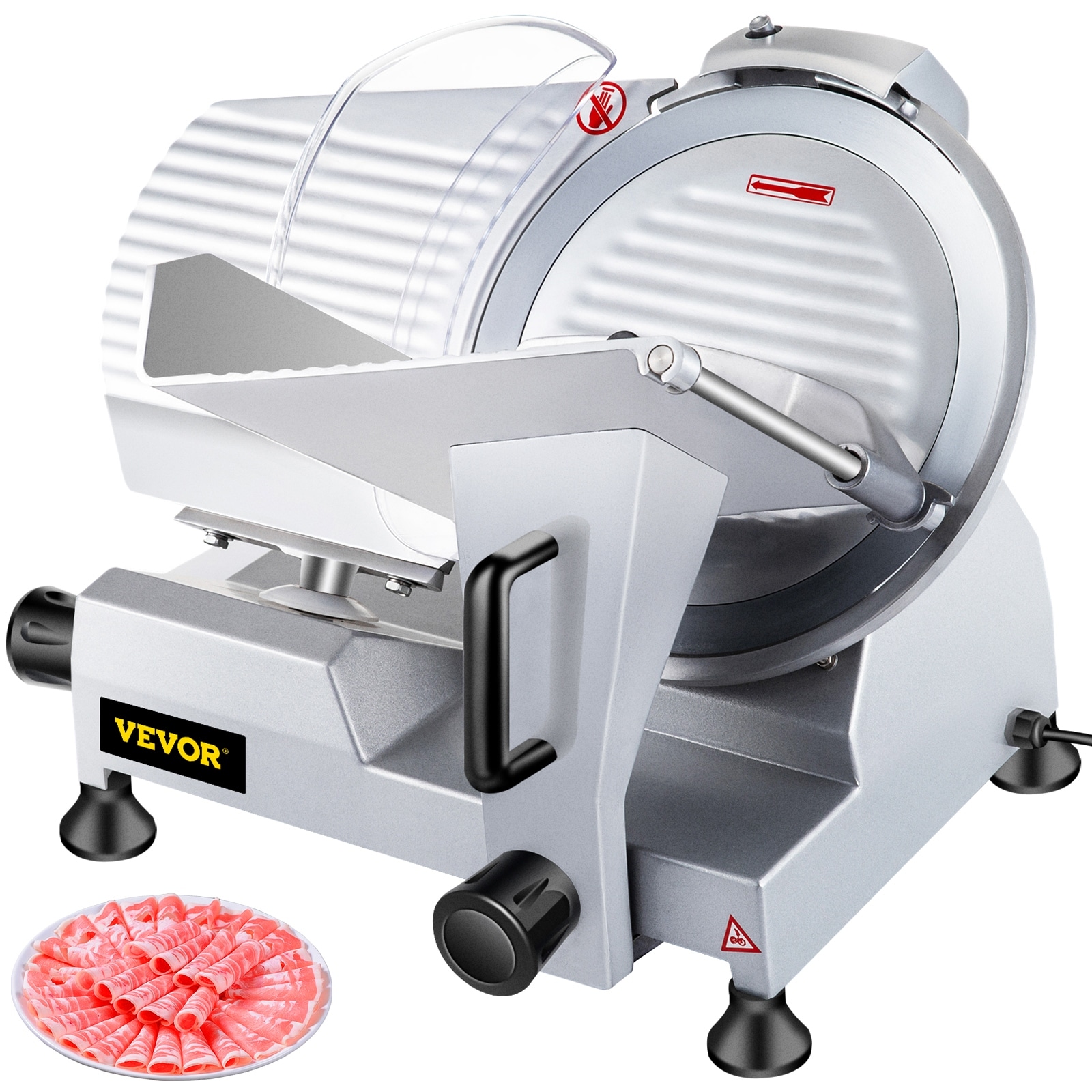 VEVOR Commercial Meat Slicer Electric Deli Food Slicer Meat Slicer with Chromium-plated Steel Blade