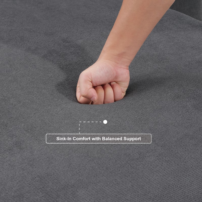 GDFStudio - 101.5" Acacia Wood Modular L-Shaped Sofa