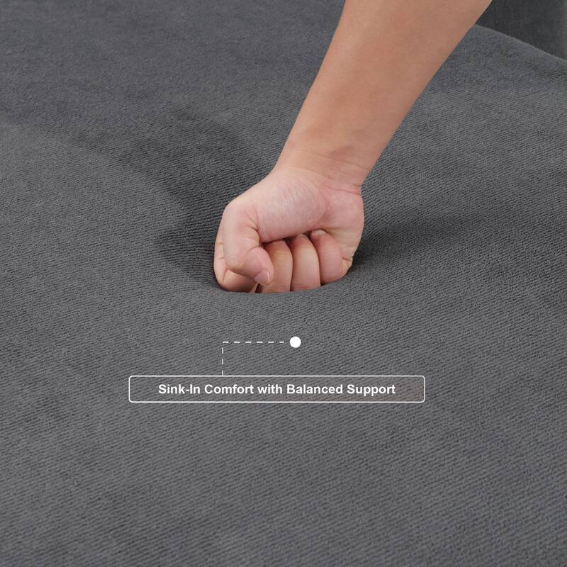 Modular Sectional Couch, Boneless L Shaped Cloud Sofa with Chaise Lounge, Corduroy Upholstered Couches