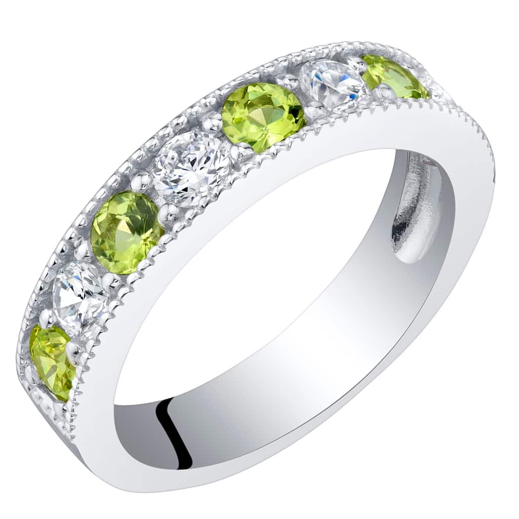 Sterling Silver 0.5 ct Peridot Stackable Ring