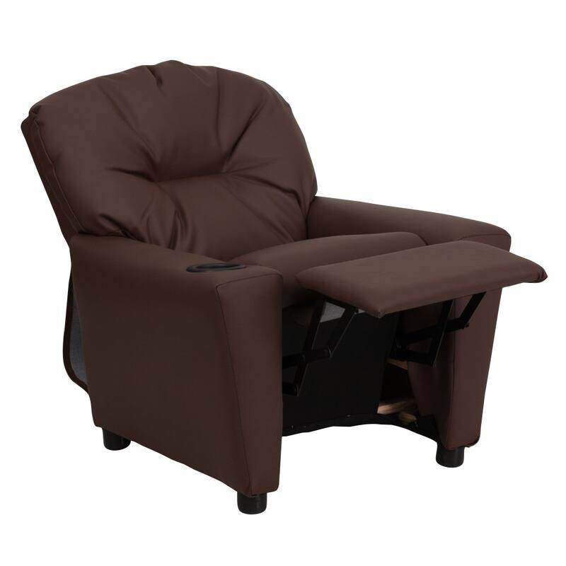 Contemporary Kids Recliner with Cup Holder