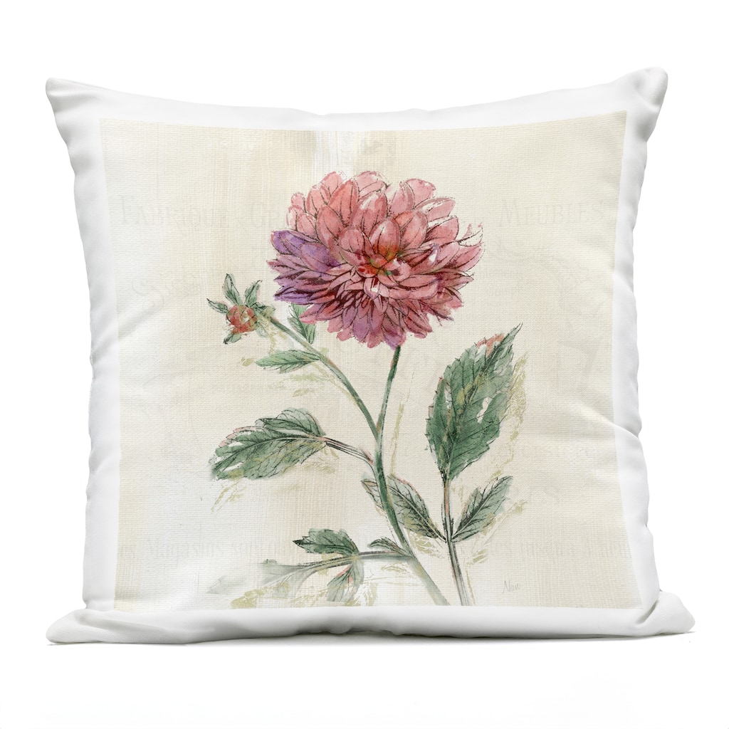 Stupell Pink Traditional Dahlia Bulb Printed Outdoor Throw Pillow Design by Nan