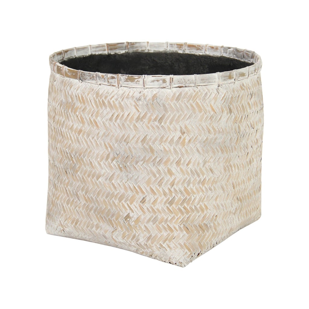 Patio 12" Bamboo Indoor Basket Pot, Beige