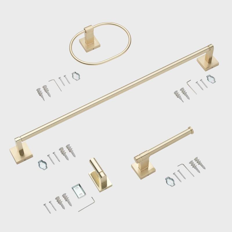 GlideRite 4-Piece Bathroom Hardware Set - 9024-KIT-SQ