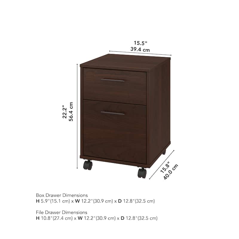 Key West 2 Drawer Mobile File Cabinet by Bush Furniture