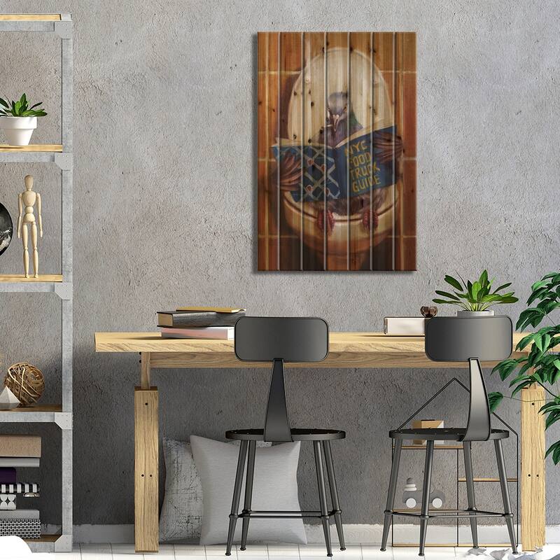 Stool Pigeon Print On Wood by Lucia Heffernan - Multi-Color