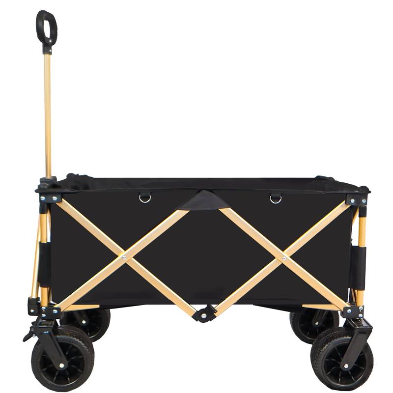 Collapsible Utility Wagon - 360° Rotating Wheels, Steel Frame, 200 lb Load, Compact Storage