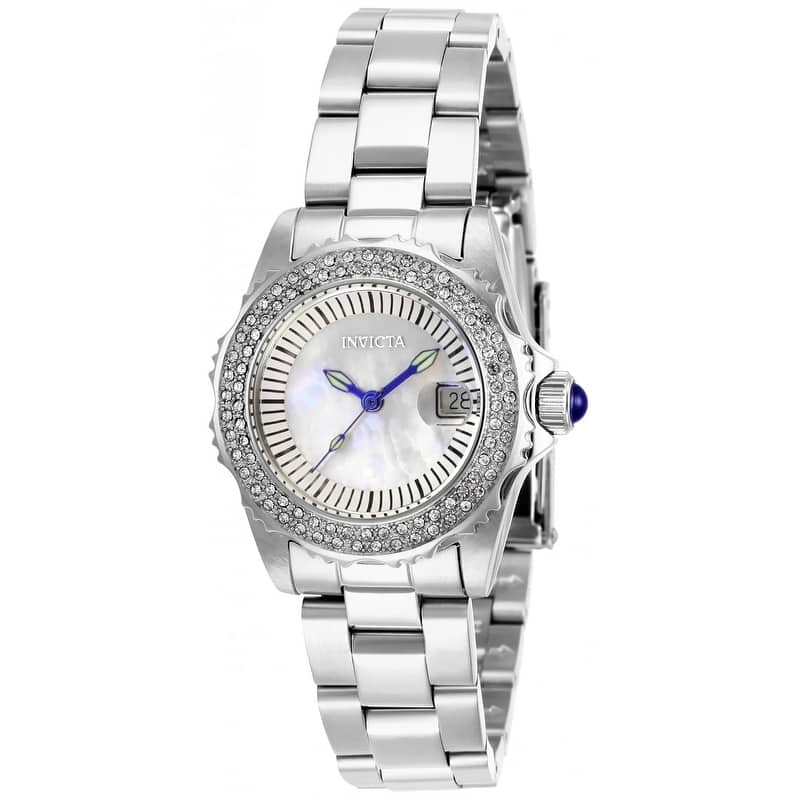 Invicta Women's 28442 Angel Quartz 3 Hand White Dial Watch - Mother of Pearl