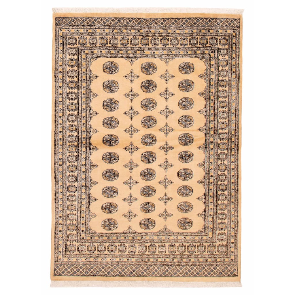 ECARPETGALLERY Hand-knotted Peshawar Bokhara Ivory Wool Rug - 5'9 x 7'10