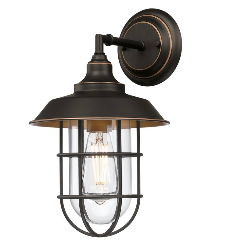 Westinghouse Lighting Iron Hill One Light Outdoor Wall Fixture, Black-Bronze Finish with Highlights, Clear Glass - 9-Inch Shade