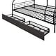 preview thumbnail 34 of 71, Full XL Over Queen Metal Frame Bunk Bed with Ladder and Guardrails