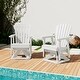 preview thumbnail 46 of 54, Set of 2 HDPE Adirondack Swivel Gliders, Outdoor Patio Chair Set White