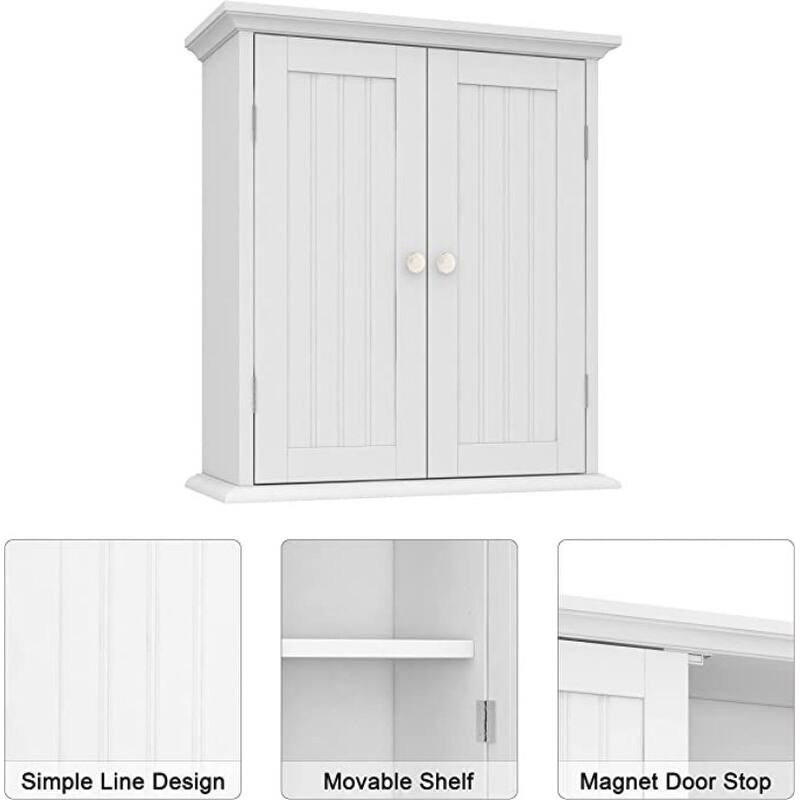 Bathroom Wall Cabinet with 2 Doors and Adjustable shelves