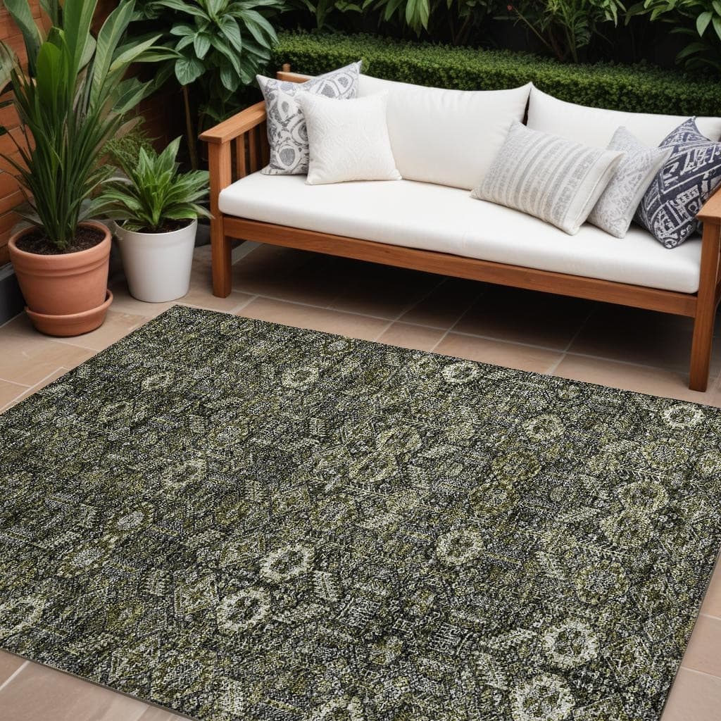Alsis Garden-Inspired Weather Resistant Classic Meets Modern Outdoor Rug