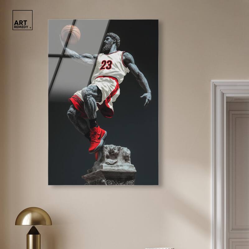 Basketball White Uniform Acrylic by Art Remedy, Ready to Hang