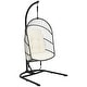 preview thumbnail 1 of 16, Gymax Hanging Hammock Egg Chair Patio Rattan Swing Chair w/ Stand & Beige