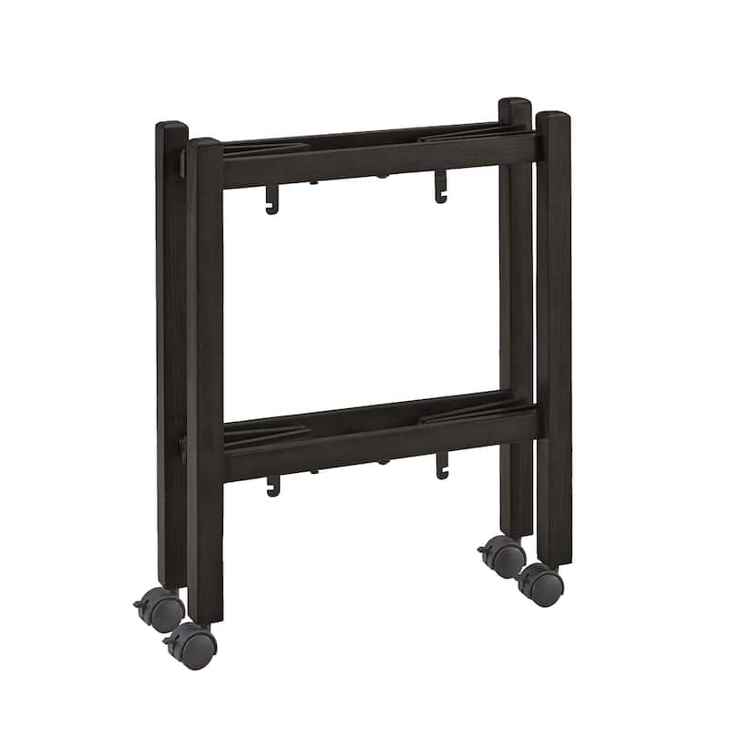 Dolores Wood Finish Folding Bar Cart with Two Detachable Trays by iNSPIRE Q Modern
