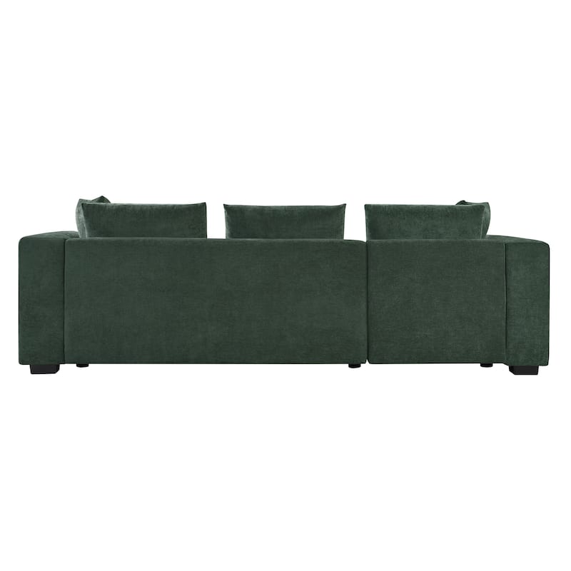 93.7" Chenille L-Shaped Sectional Sofa with Wooden Storage Compartment and Deep Seating