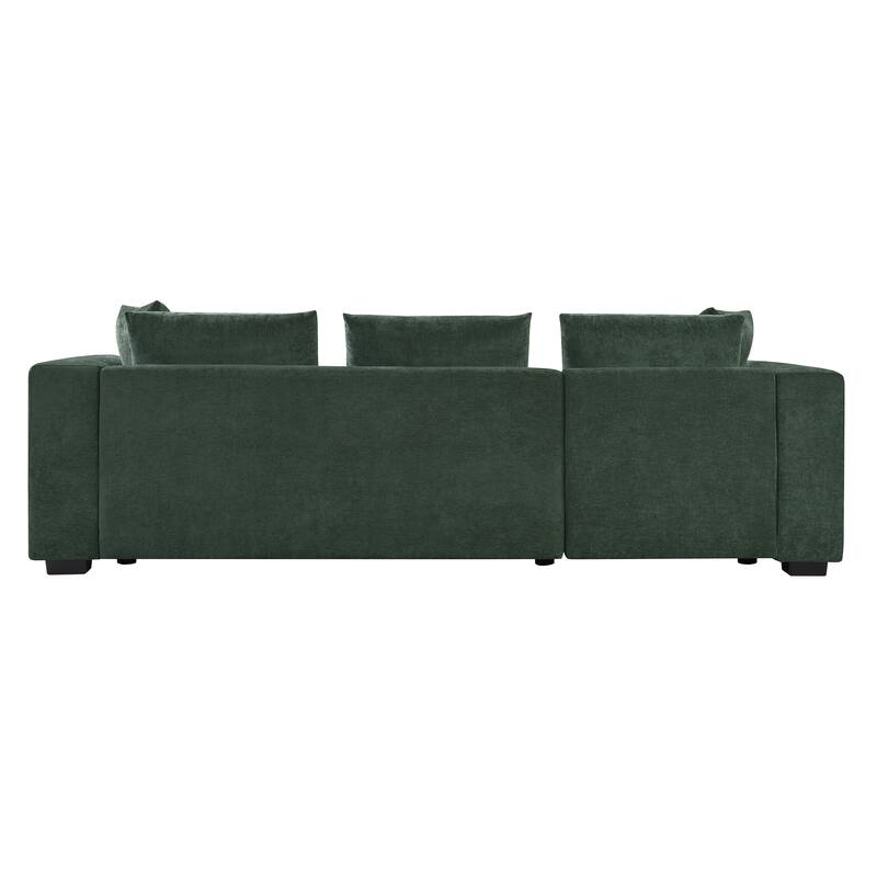 Roomfitters 93.7" L-Shaped Upholstered Sectional Sofa with Wooden Storage Compartment