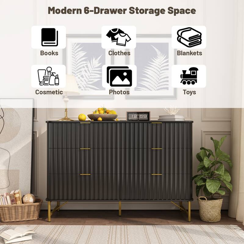 Clihome Modern MDF 6 - Drawer Accent Chest