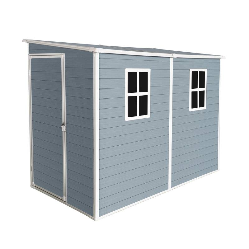 Resin Outdoor Garden Shed with Lockable Door Storage Shed, UV-Protected, Weatherproof Floor for Backyard